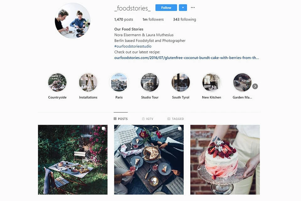 Профессиональный Instagram профиль фотографа food-тематики